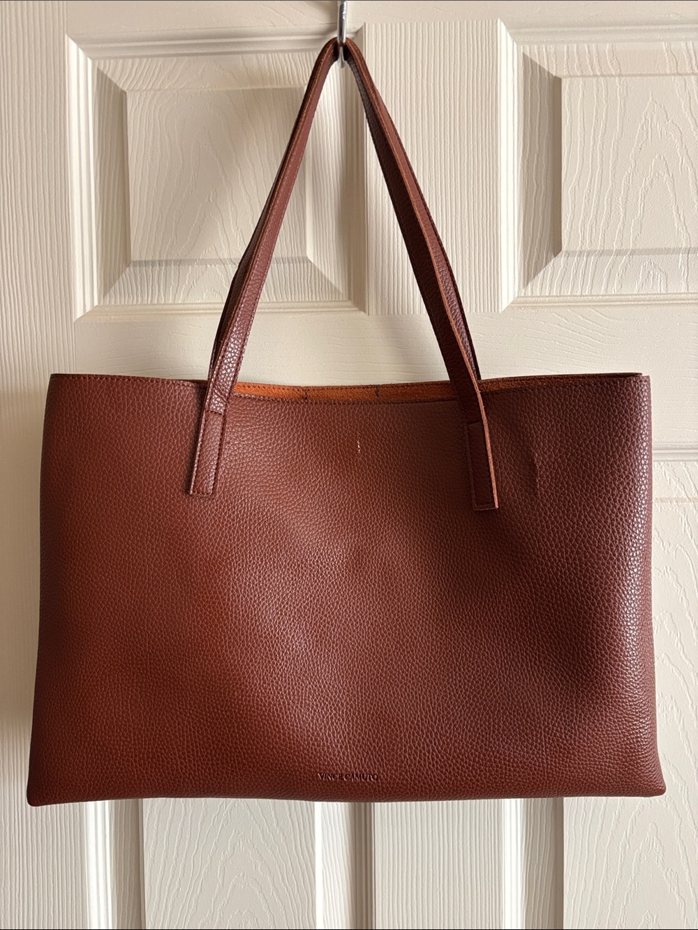 Vince Camuto Brown Pebbled Leather Tote Bag